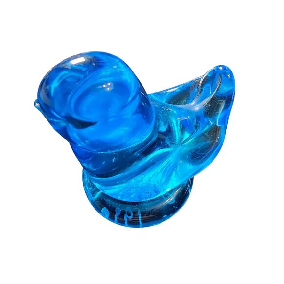 Leo Ward Terra Studios Bluebird of Happiness Blue Glass Signed 1998 2x2 size - Picture 4 of 7